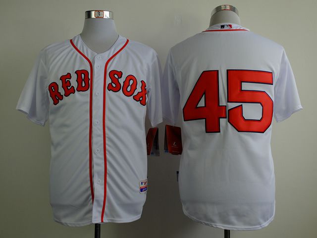 Men Boston Red Sox #45 Martinez White MLB Jerseys->boston red sox->MLB Jersey